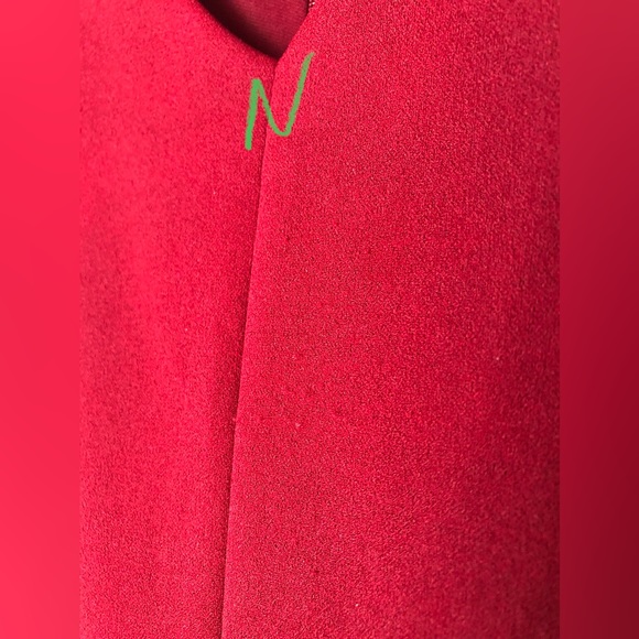 LIZ CLAIBORNE Dress Women’s 18 Red Garnet Red with Black Lace Appliqué - Picture 9 of 10